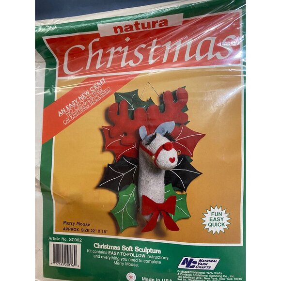 National Yarn Crafts Natura Christmas Soft Sculpture Merry Moose Kit No SC002 - Picture 5 of 5